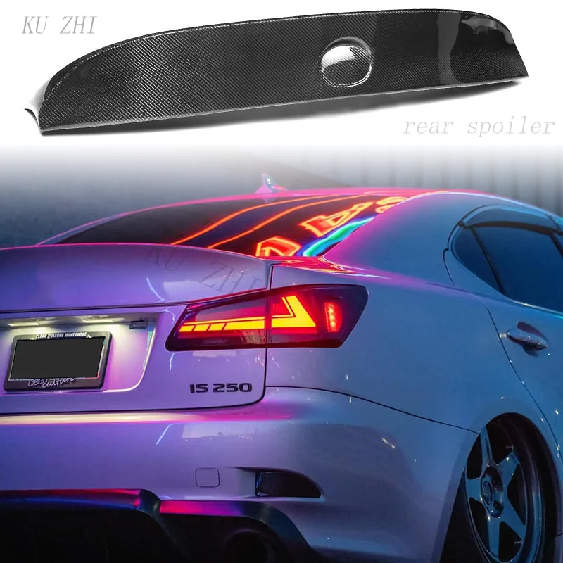 Carbon Fiber Rear Trunk Boot Duck Spoiler Back Windshield Wing For Lexus IS IS250 IS300 IS350 2006-2012 IS-F WALD Style Styling