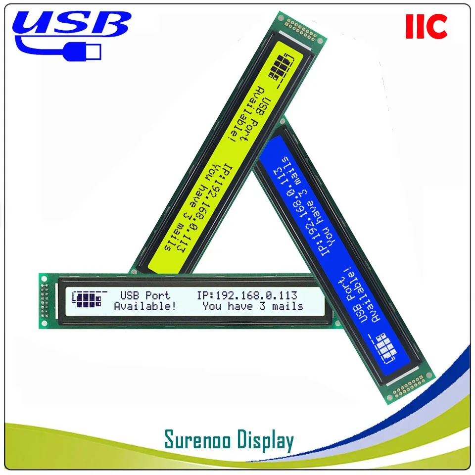 Seryjny IIC/I2C/TWI 4002 402 40*2 znakowy moduł LCD wyświetlacz żółty zielony niebieski z podświetleniem dla Arduino
