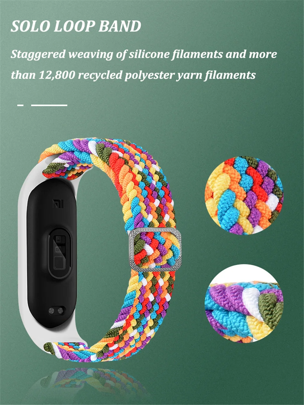 調整可能な伸縮性ストラップ Xiaomi Mi Band 7 6 5 4 3用 快適なファブリックブレスレット Miband 7リストバンド Mi Band 6 5 4用 コレア