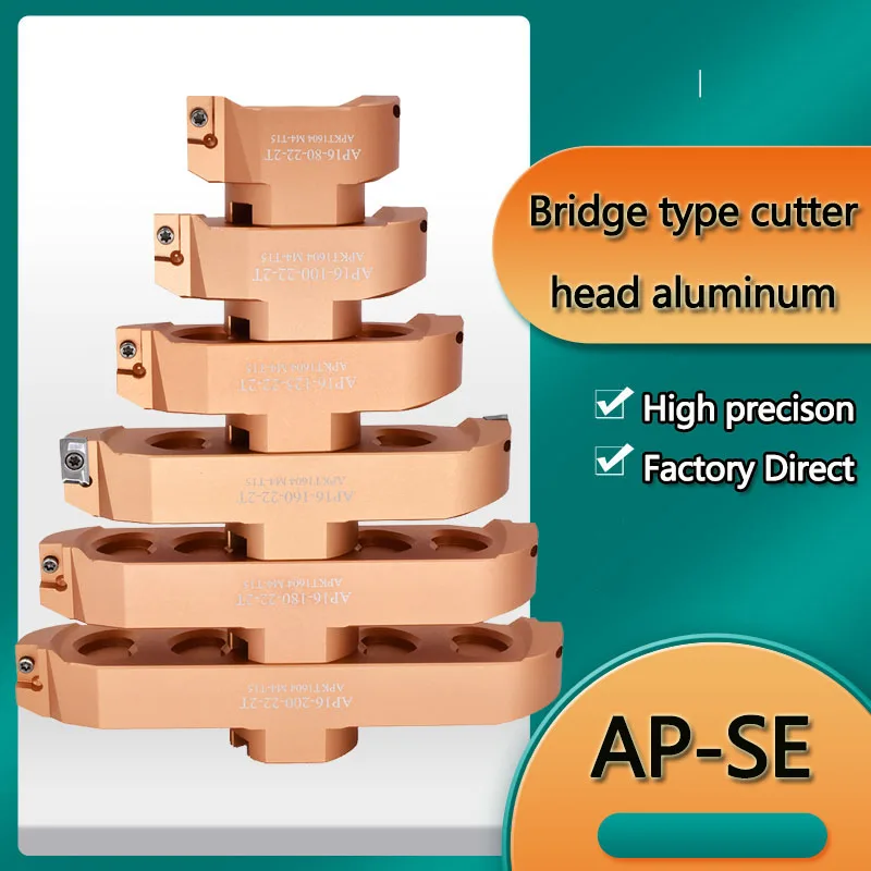 AP SE Bridge Cutter Head 400R 80 100 125 300mm KM12 Aluminum Alloy EndMill Cutters Bit Right Angle 90 degree Two Edged