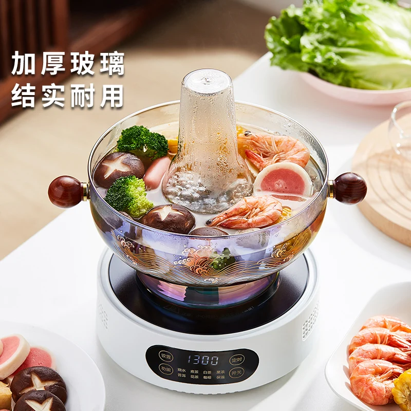 Old-fashioned Beijing glass hot pot high temperature resistant thickened electric ceramic stove household stew single pot
