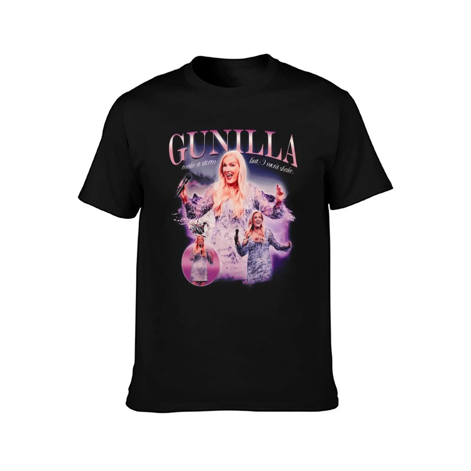 Gunilla Persson I Won'T Shake (La La Gunilla) Melodifestivalen Eurovision T-Shirt, Summer Casual Cotton Tee, Unisex Men Women
