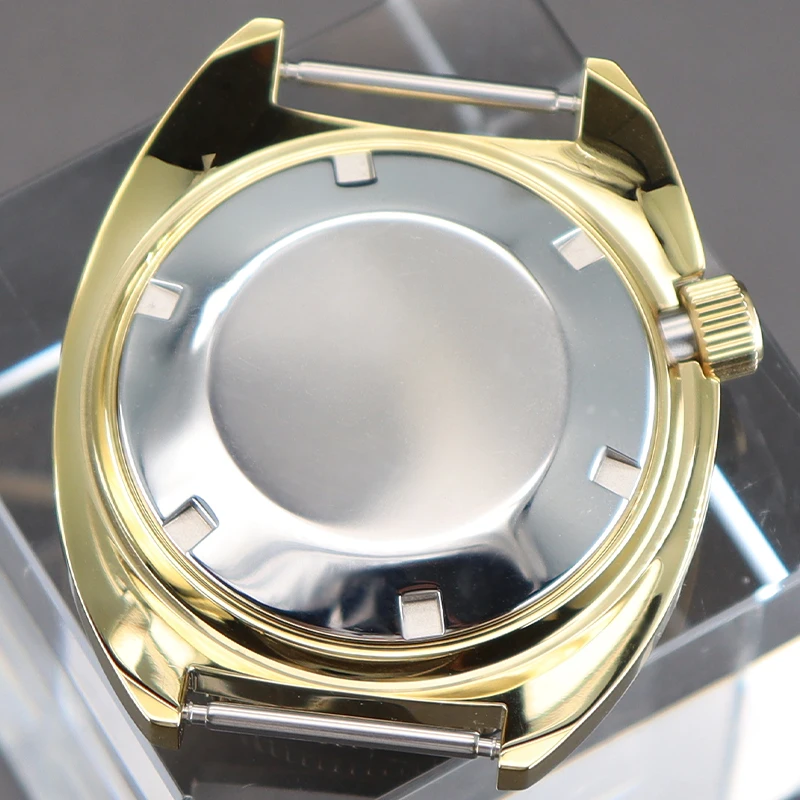 الذهب 41 مللي متر ساعة حافظة nh35 أجزاء ل Seiko NH35 NH36 NH34NH38 4R36 ل Mod ساعة اكسسوارات 28.5mmDial الياقوت الزجاج مقاوم للماء