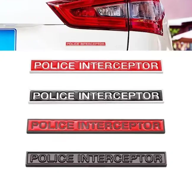 

3D Metal Police Interceptor Car Rear Trunk Fender Fender Car Emblem Badge Decals For Ford Explorer Dodge Chevrolet Sticker