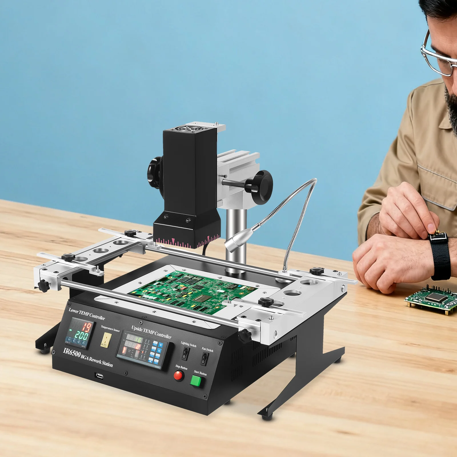 

Профессиональная станция для BGA-пайки и ремонта SMD-компонентов, платформа с контролем температуры для ремонта материнских плат компьютеров