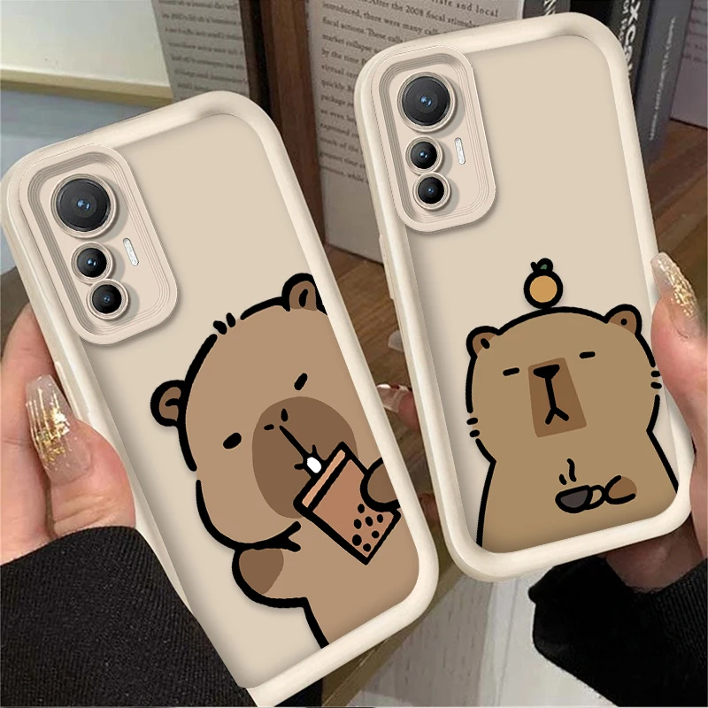 Custodia per telefono Capibara carina cartone animato per Xiaomi Poco X7 X6 X5 X4 GT X3 NFC F7 F6 F5 F4 F3 M5s C65 C75 M6 Pro 4G 5G Cover in silicone