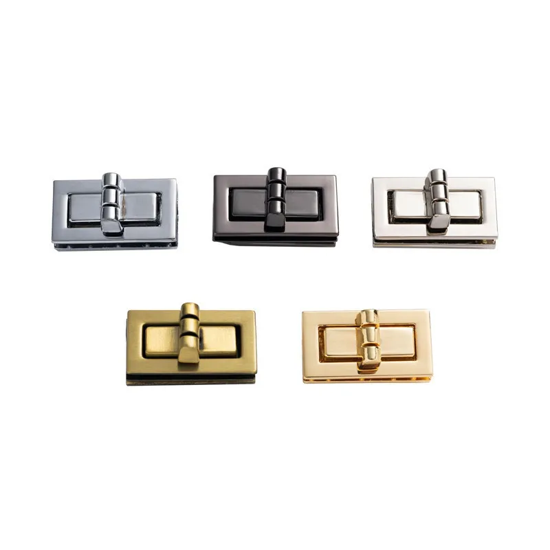 100Pcs Rectangle Shape Metal Turn Twist Lock Handbag Fasteners Clasp Buckle Shoulder DIY Bag Case Closure Hardware Part