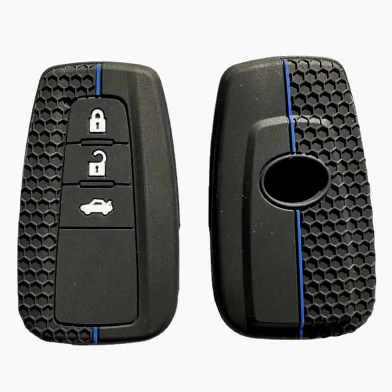 Silicone Car Key Fob Cover Case For Toyota CHR C-HR Camry Prius Prado 2016 - 2021 2 3 Buttons Remote Shell Holder Accessories