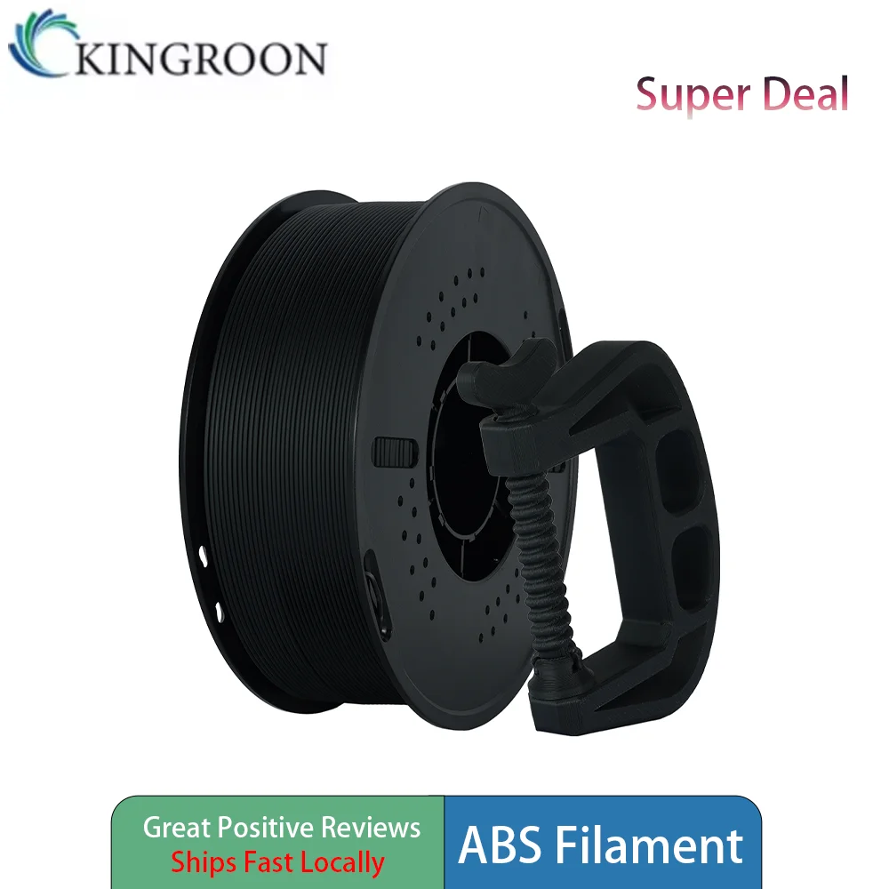 KINGROON 5KG ABS 3D Printer Filament 1.75mm 5KG(11LBS) 5 Rolls, High Strength Toughness, +/-0.02mm Accuracy, Black White Multicolor Local ship Big Sale