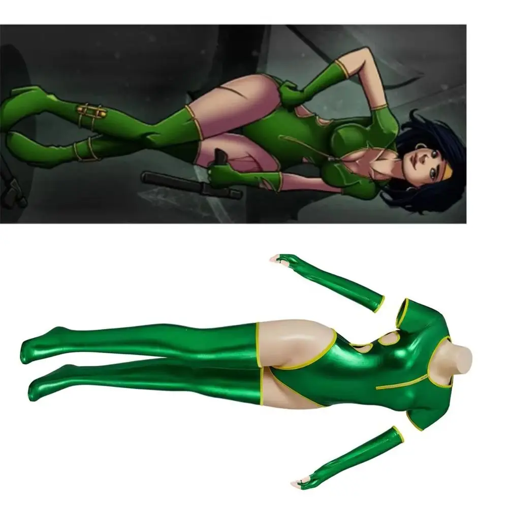 Disfraz de Cosplay de Orquídea Negra Game Killer Instinct, mono Sexy verde para mujer, mono de luchadores, trajes de fiesta de Halloween