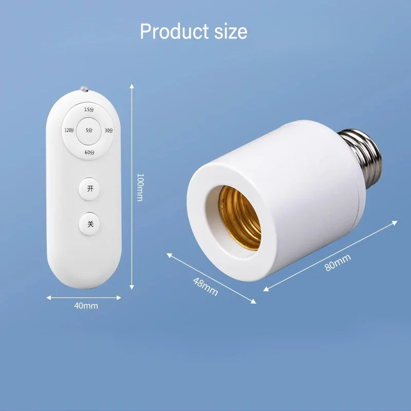 E27 Lamp Holder Wireless Remote Control Smart Timer Light Socket Switch Ac85-265V Lamp Base Adapter On/off for Home Automation
