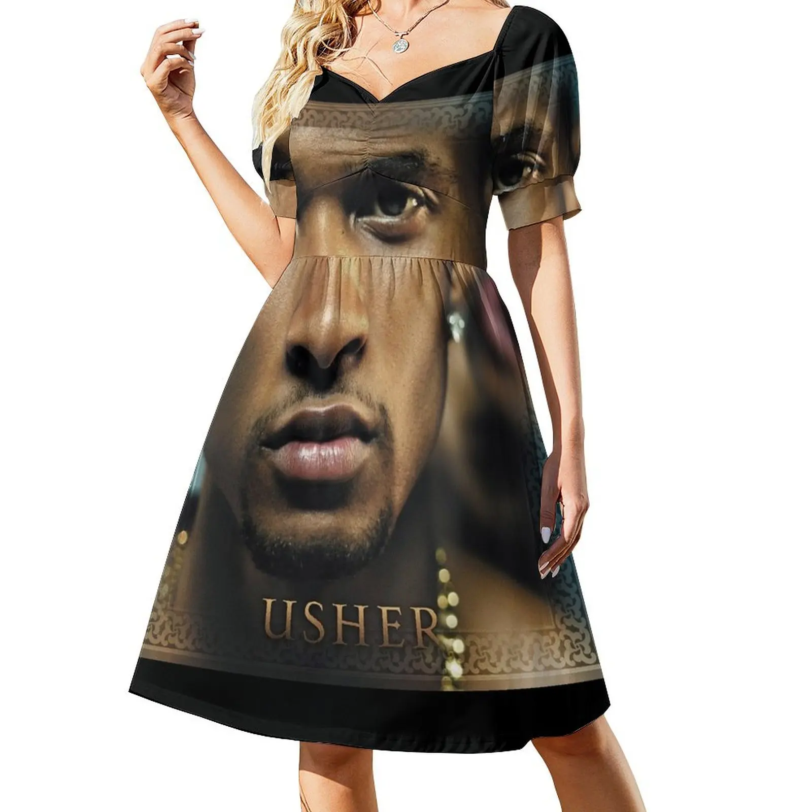 Usher Confessions Short Sleeved Dress luxury women's party dress evening prom dresses for prom cocktail dresses Dress