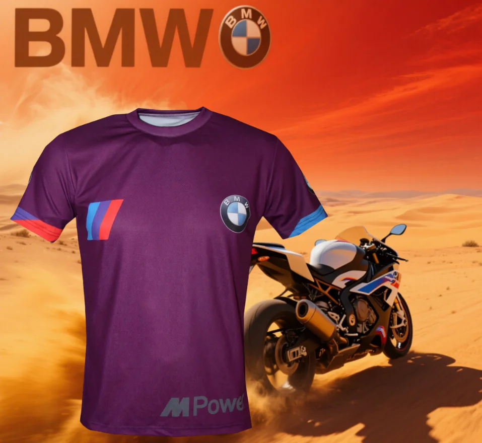 

Футболка BMW, лето 25, мужская быстросохнущая брендовая футболка с короткими рукавами для гонок на мотоциклах, удобная и дышащая, повседневная, свободная, Y2K
