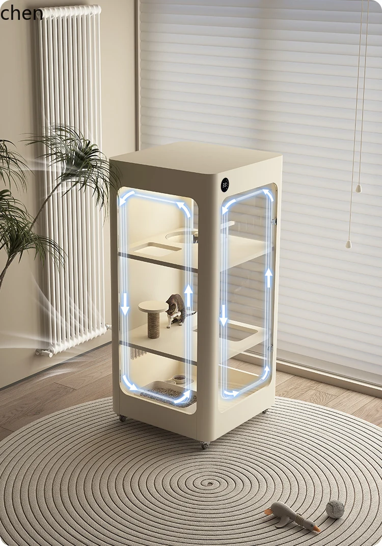 

DSA constant temperature cat villa solid wood cat cabinet with toilet integrated household indoor cat room
