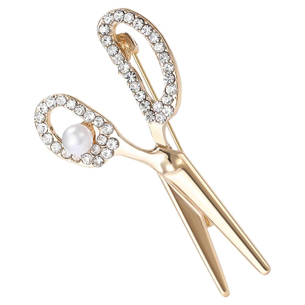 Scissors Brooch Women Brooches and Pin for Lapel Suits Rhinestone Backpack Corsage