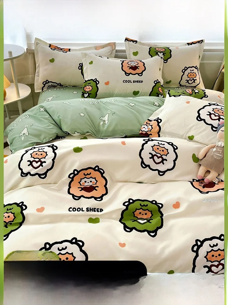 

Disposable Hotel Bed Linen Set Thiened Travel Laundry Free Room Service Four-Piece Bedding Set Hotel Stay Home Comforter Cover