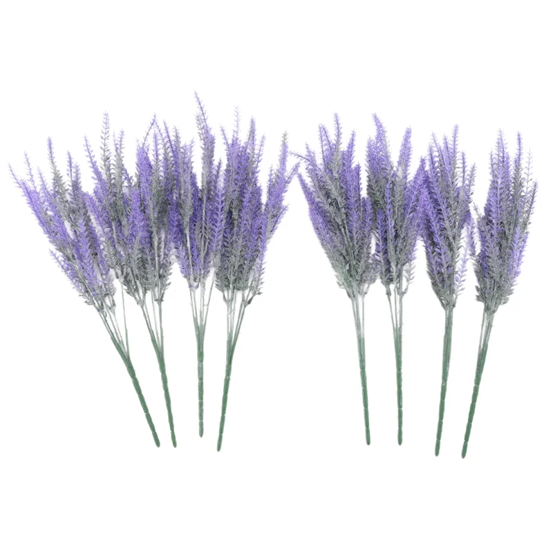 A68M-Fiori di lavanda artificiali 8 pezzi Piante finte con bouquet da sposa in plastica finta per centrotavola Decorazioni per la cucina di casa
