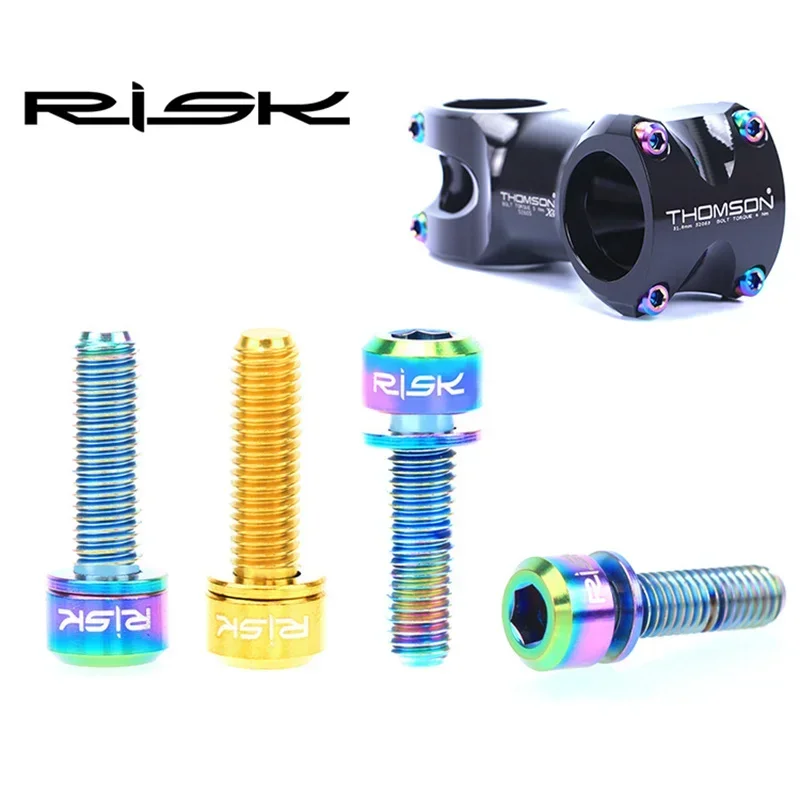 

RISK Aluminum Alloy Stem Screws M5x18 M5x20 6-pack Mountain Road Bike Handlebar Fixing Bolts Bicycle Accessories