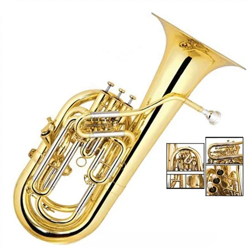 

Good Brass Gold Lacquer Bb Tone Euphonium FEU-500