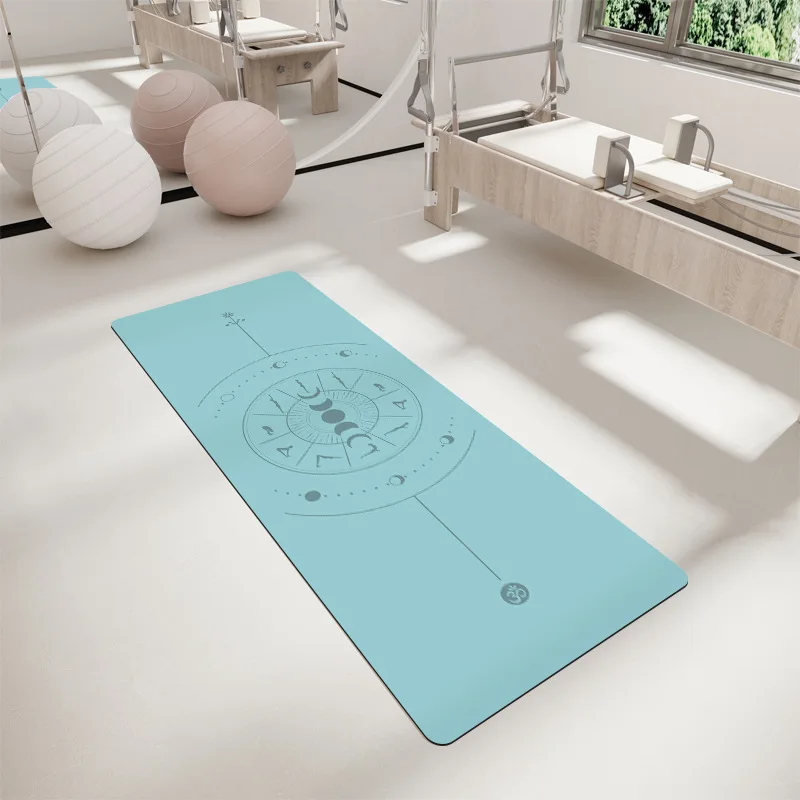 PU rubber yoga mat, anti-slip and sweat-absorbing household fitness mat, yoga studio body position line