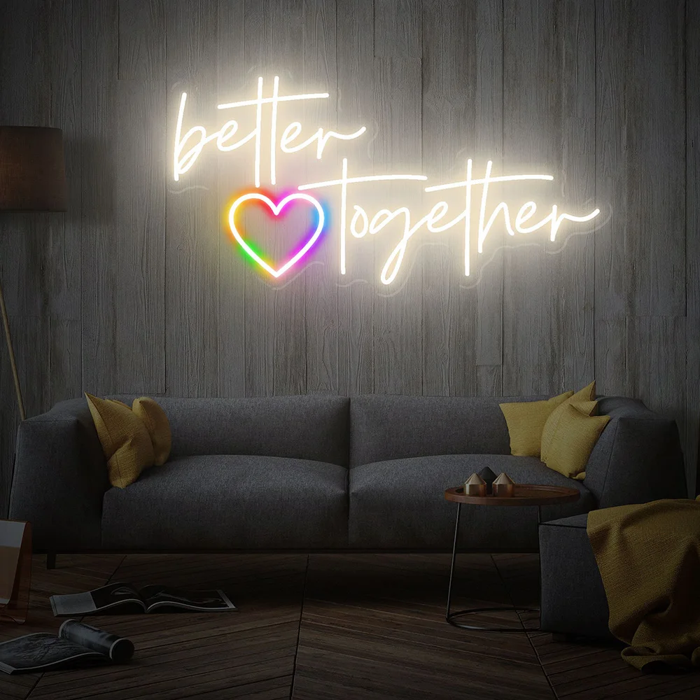 

Better Together Neon Sign Custom Wedding Engagement Party Event Led Neon Signs Bedroom Home Room Decor Neon Wall Light Lamp