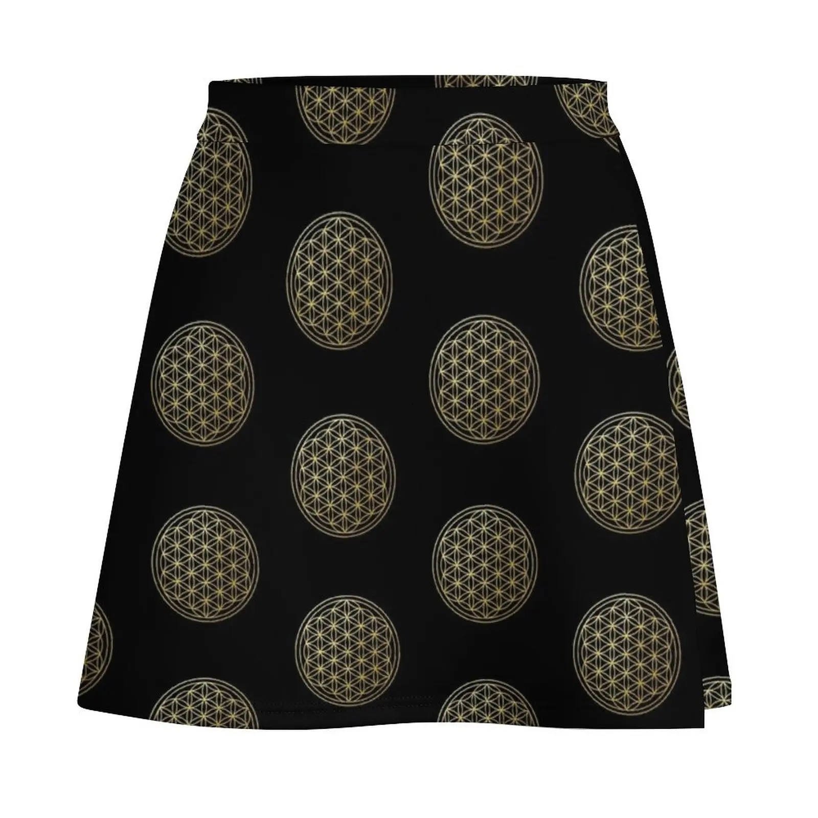 The Flower Of Life gold mandala sacred geometry spiritual protection symbol Mini Skirt women's summer dress 2026 Mini Skirt