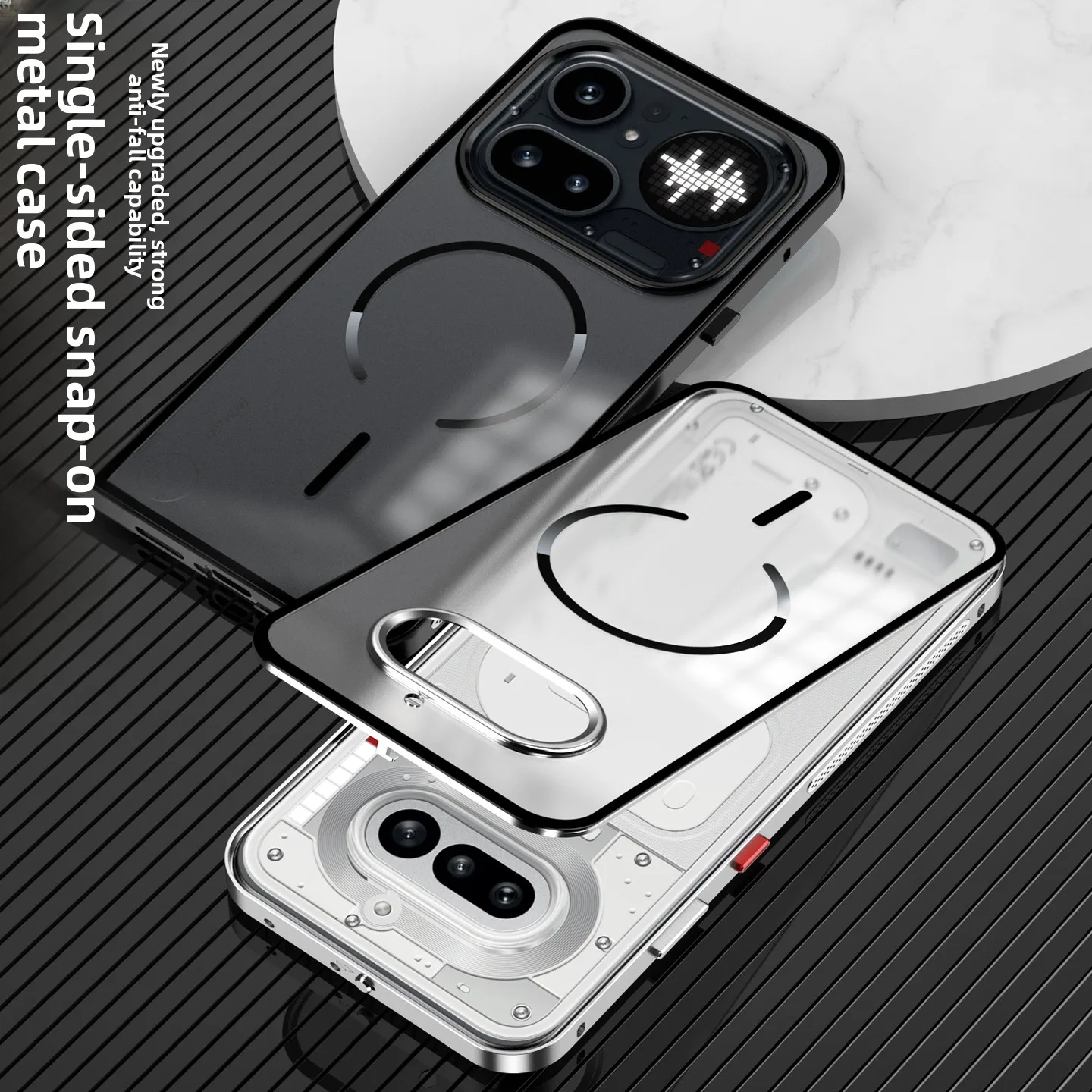 Magnetic Case For Nothing Phone 4A Pro Metal Back Plate Skin