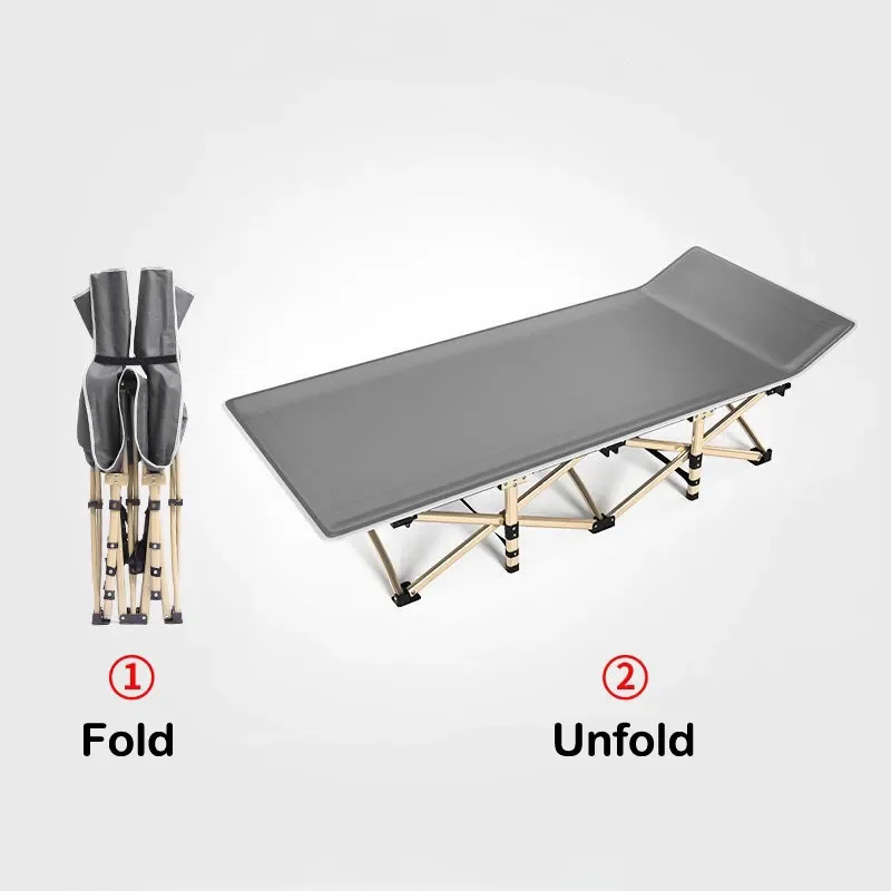 Outdoor Camping Folding Bed, Lounge Chair, Single Person Office Lunch Bed, Household Simple and Portable Folding Bed