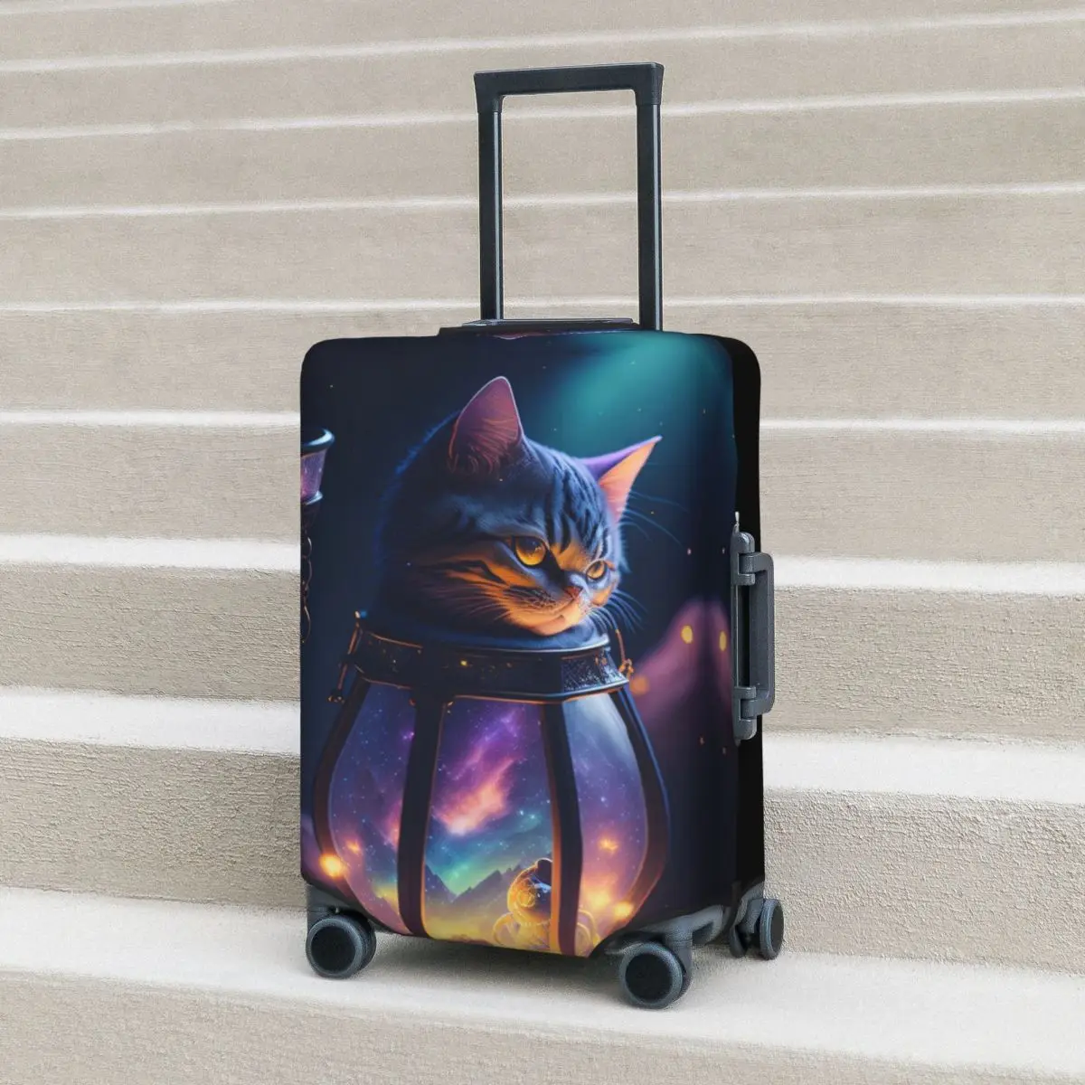 

Funny Cat Suitcase Cover galaxy animals Business Vacation Practical Luggage Accesories Protector