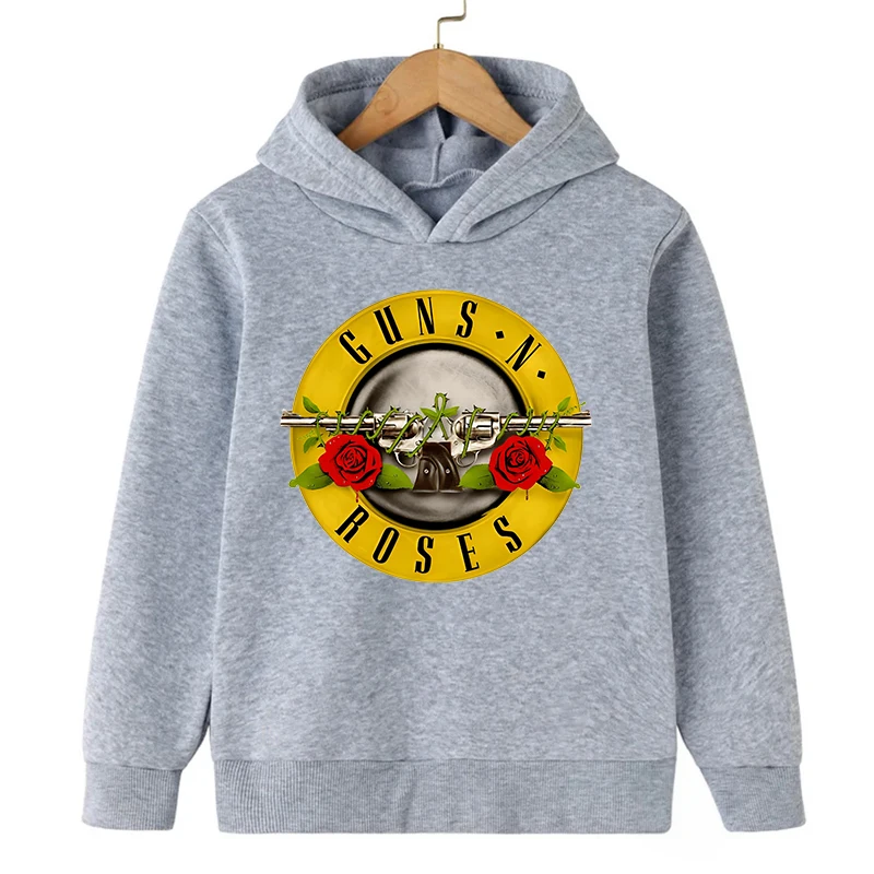 NEW Rock Band Gun N Roses Kids Hoodies Fashion Cool Sweatshirts Cartoon Boys Clothes Children Outwear Baby Girls Autumn Tops