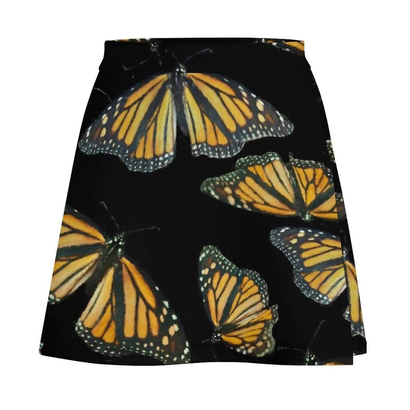 Painterly Monarch Butterfly pattern Mini Skirt night club outfit Sexy mini skirt Kawaii skirt for woman