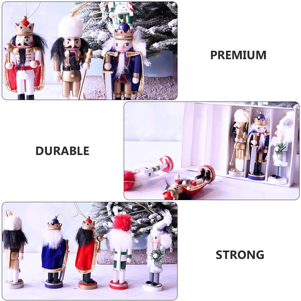 

5 Pcs Ornaments Nutcracker Retro Decor Christmas Magnet Vintage Bedding Decorations