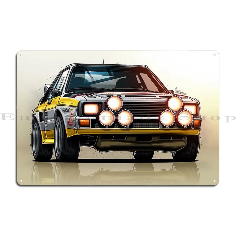 Sport Quattro S1 E1 Rally Group B Art Metal Plaque Poster Iron Club Kitchen Party Living Room Tin Sign Poster