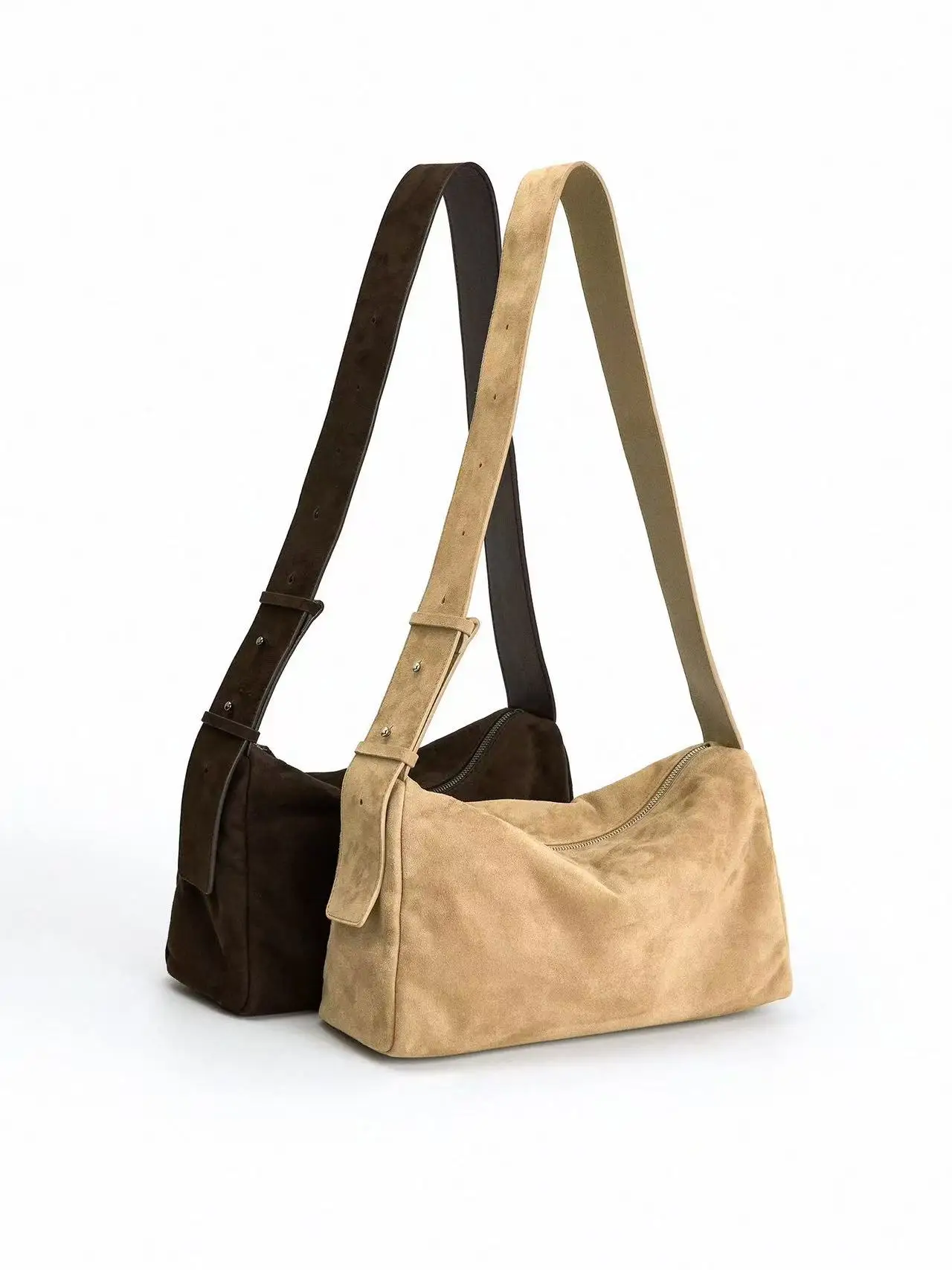 

Retro Suede Underarm Bag Wide oulder Strap Simple Design Women's Tote Bag Autumn Winter Faion Soft Leather Handbag