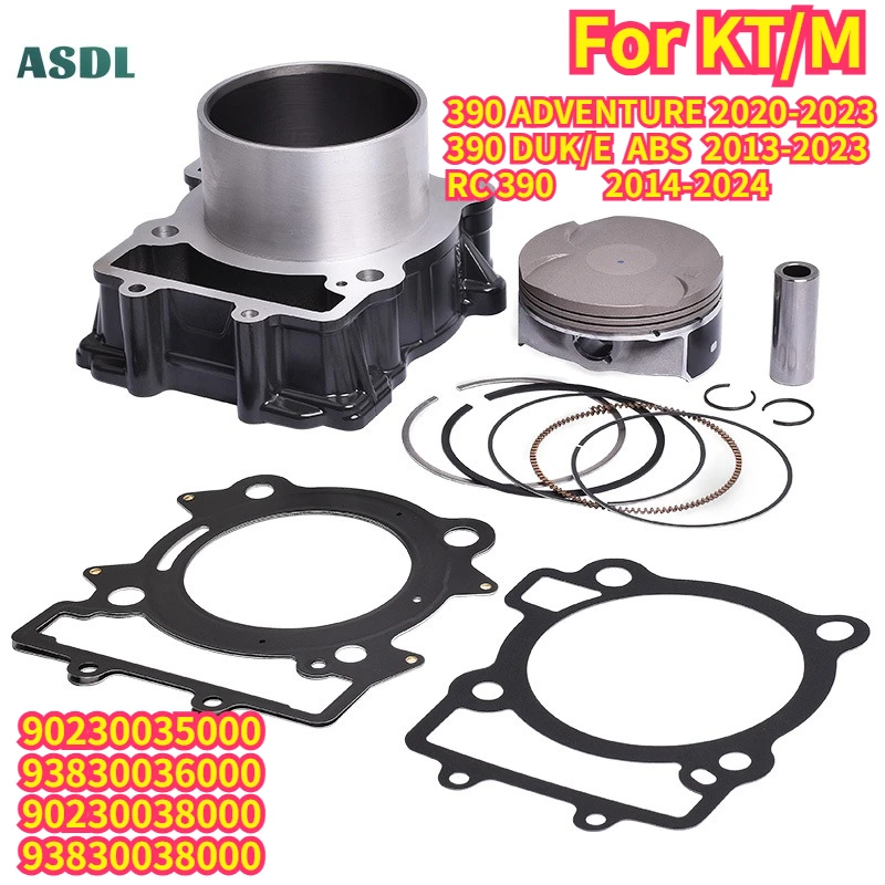 Комплекты цилиндров для мотоциклов KT/M 390 DUK/E 2013-2023, 390 ADVENTURE 2020-2023, RC390 2014-2024 (номера деталей: 93830038000, 90230035000, 93830036000)