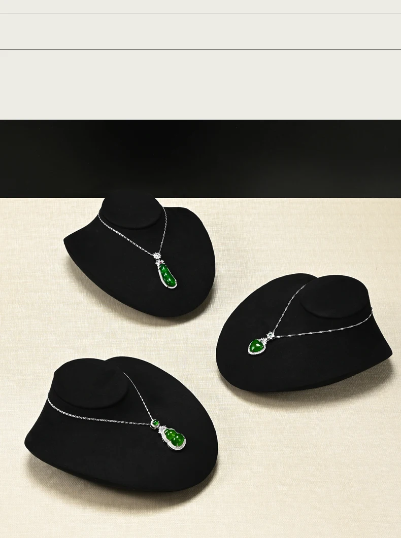 Oirlv Schmuck-Büstenständer für Halsketten, Mikrofaser-Mannequin-Halsmodell, Anhänger-Ketten-Präsentationshalter für Ladentheken und Schaufenster – Detail 9