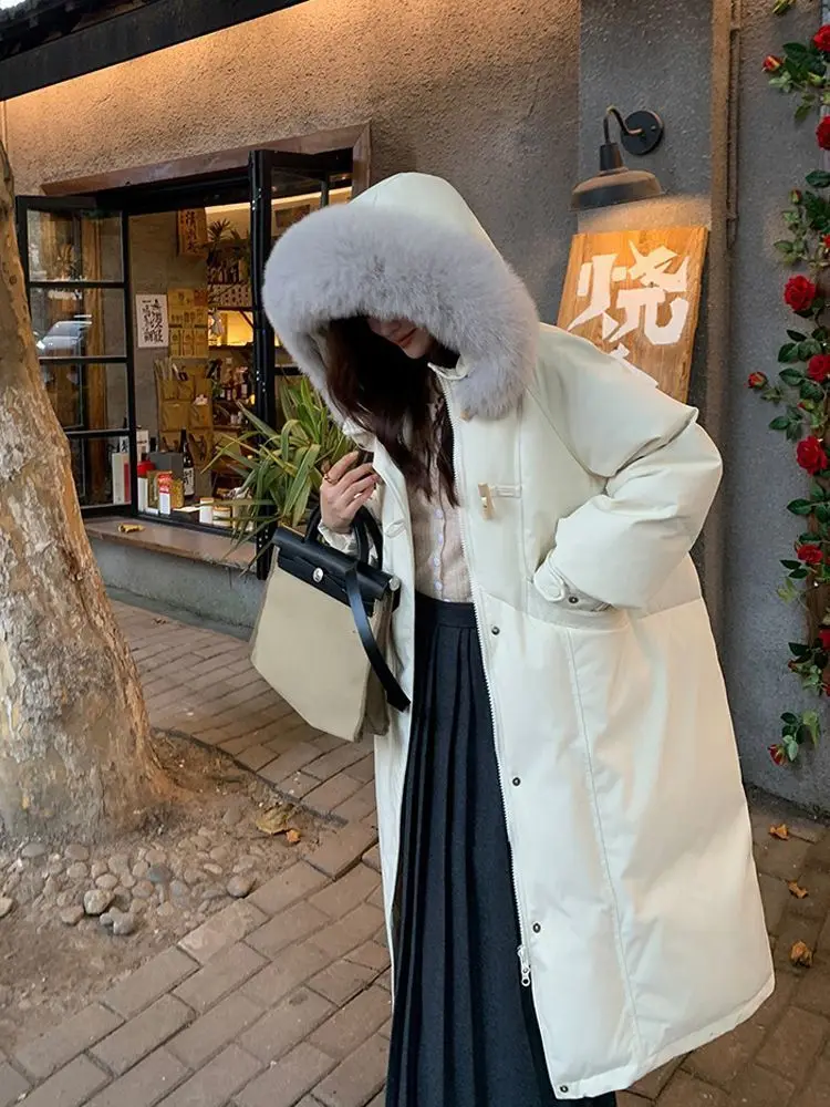 2025 Winter New Style Thick Knee-Length Cotton Coat Long Parkas