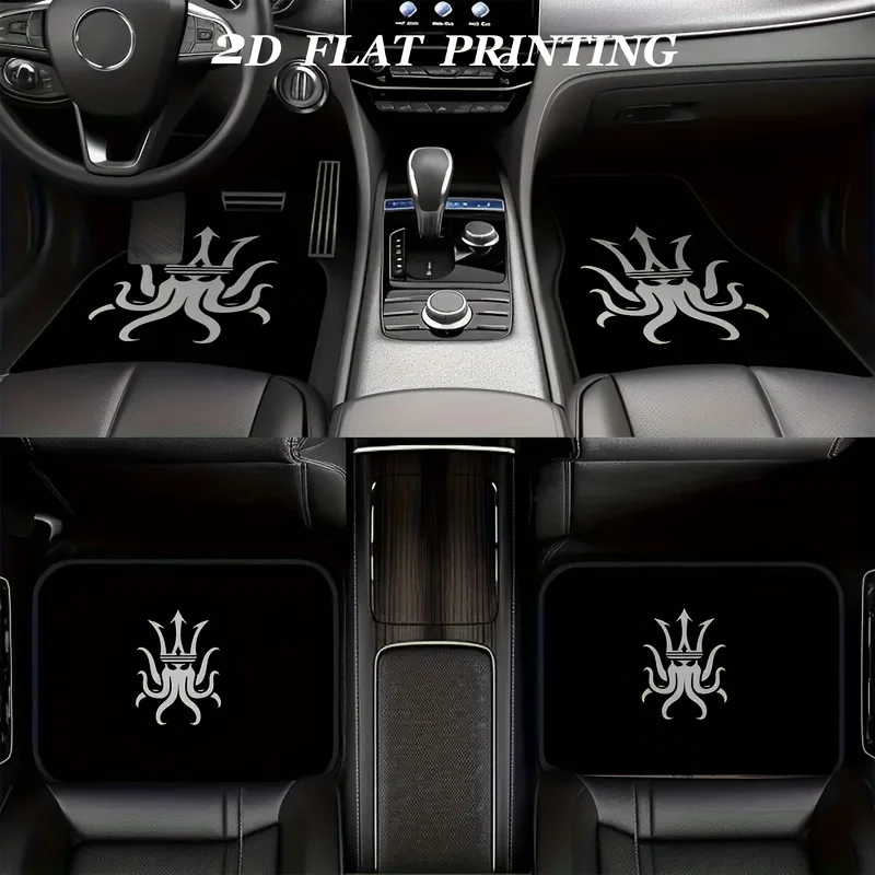 

4pcs Non-Slip Car Mats For Maserati Trident With Creative Artistic Pattern - Print, Slip Resistant & Easy To Clean, All Weather