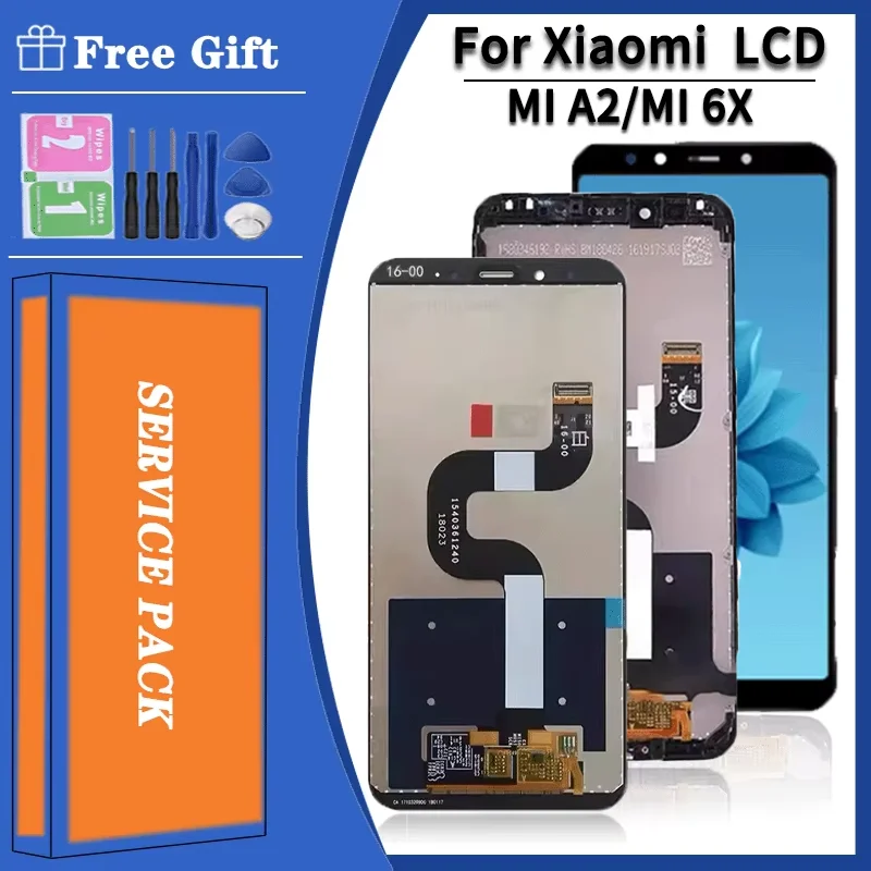 Pantalla de 5,99 pulgadas para Xiaomi MI A2 pantalla LCD Digitalizador de pantalla táctil para pantalla MI 6X M1804D2SG, pantalla M1804D2SI