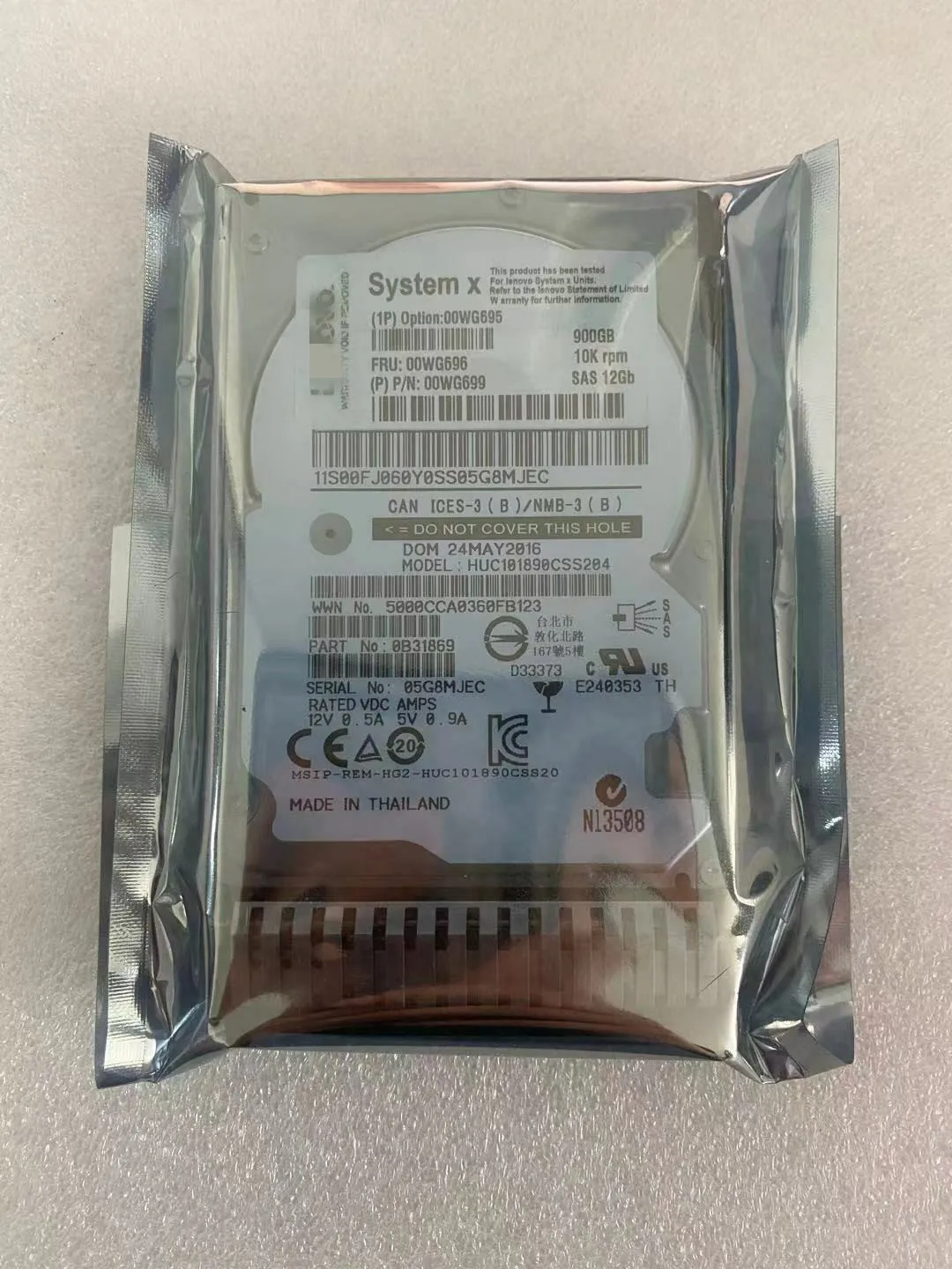 

FOR 00WG696 900GB 12GB/s 10K 2.5" SAS HDD Hard Disk Drive - 00WG695 00WG699