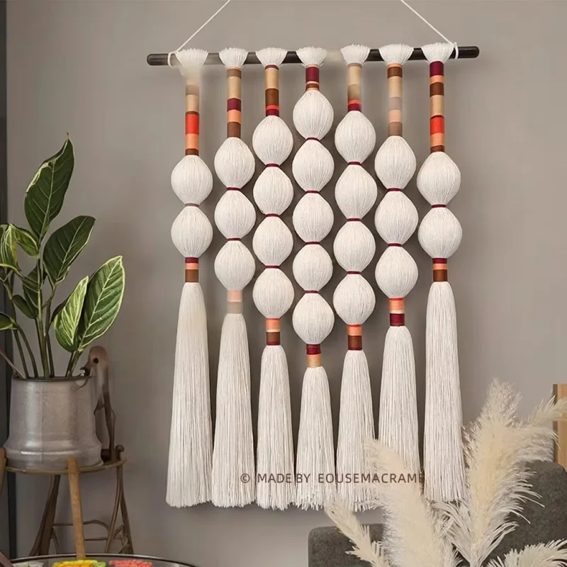 

Macrame Tassel Wall Hanging Boho Home Decoration Handmade Woven Art for Living Room Bedroom Office