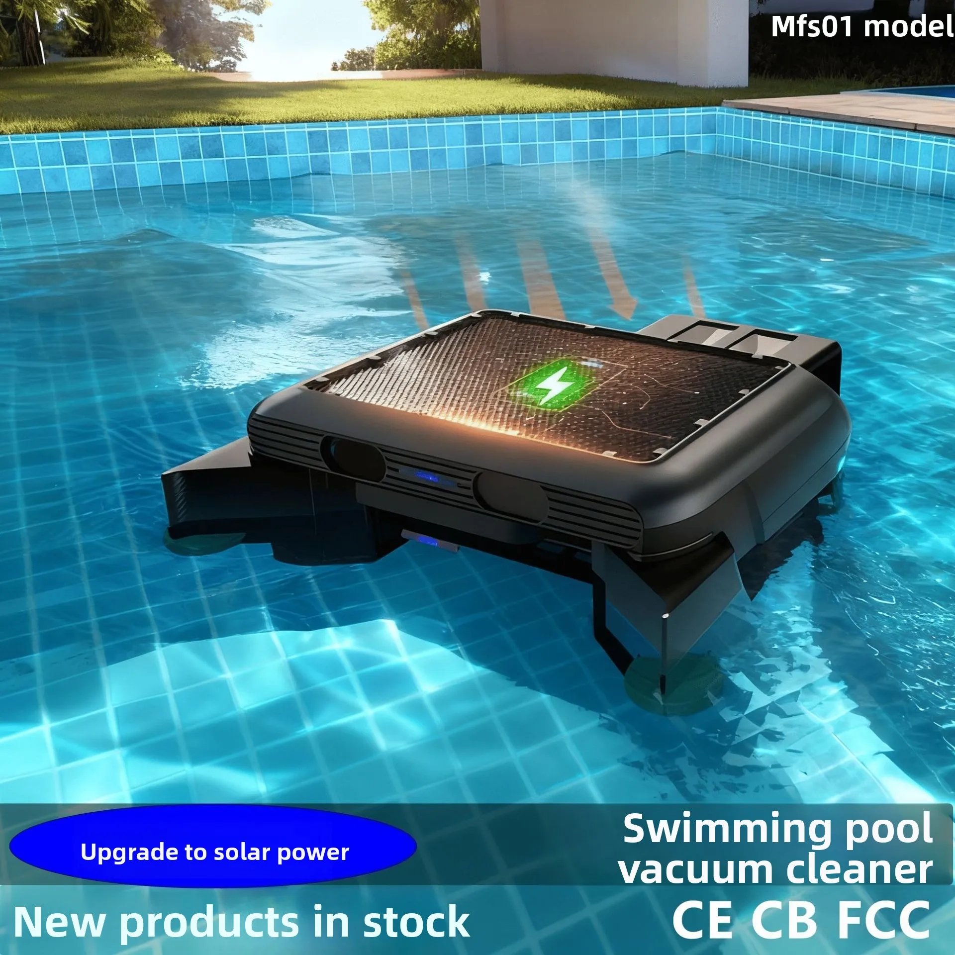 Máquina de succión para piscinas MFS01, robot automático inalámbrico para limpieza de superficie de agua con energía solar, recolector de hojas.