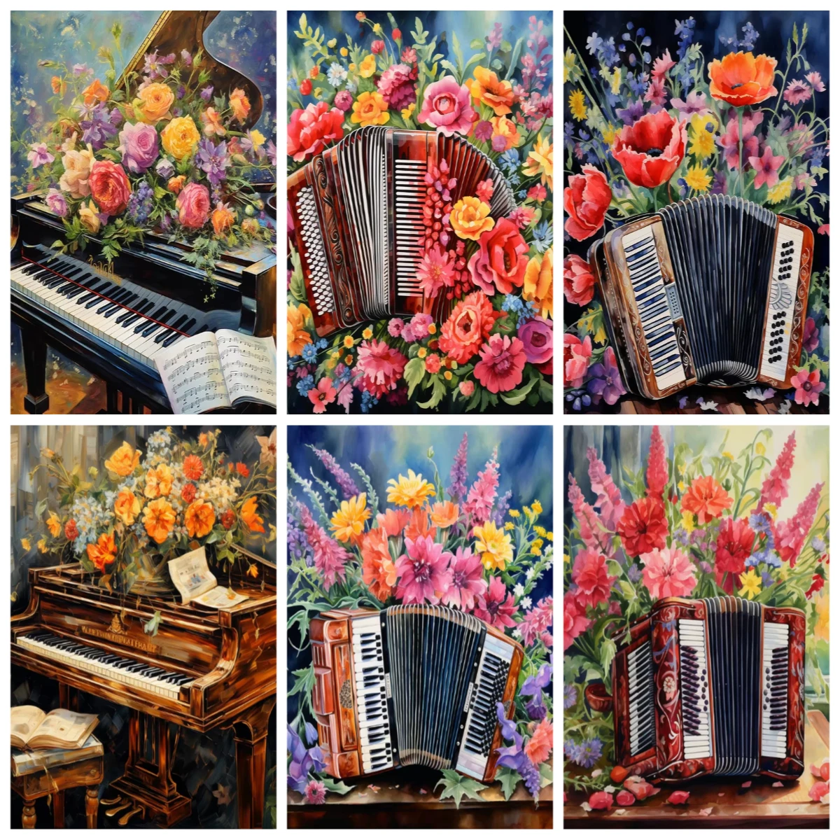 Musical Instruments Game - Pittura a Olio Numerata su Tela