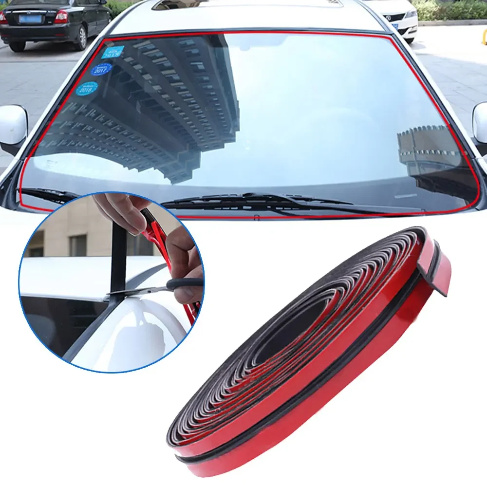 

2 Meter Universal Car Rubber Soundproof Sealing Strip Car Sunroof Seal Car Windproof Glass T-shaped Seal Dust Stickers Styling