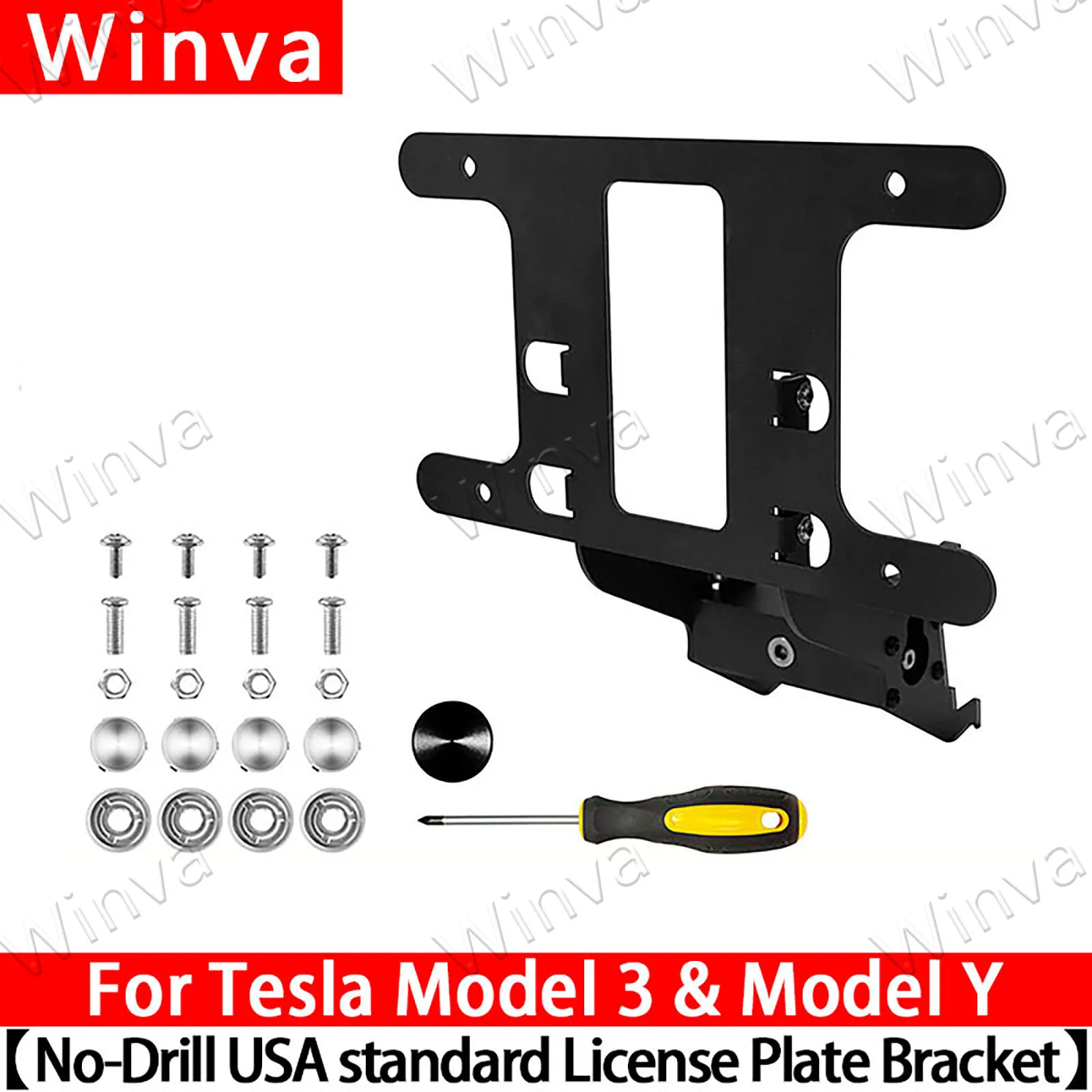 

Front License Plate Frame For Tesla Model Y2025 Model 3 2024Highland Metal License Plate Holder Mount No Drilling Car Accessorie