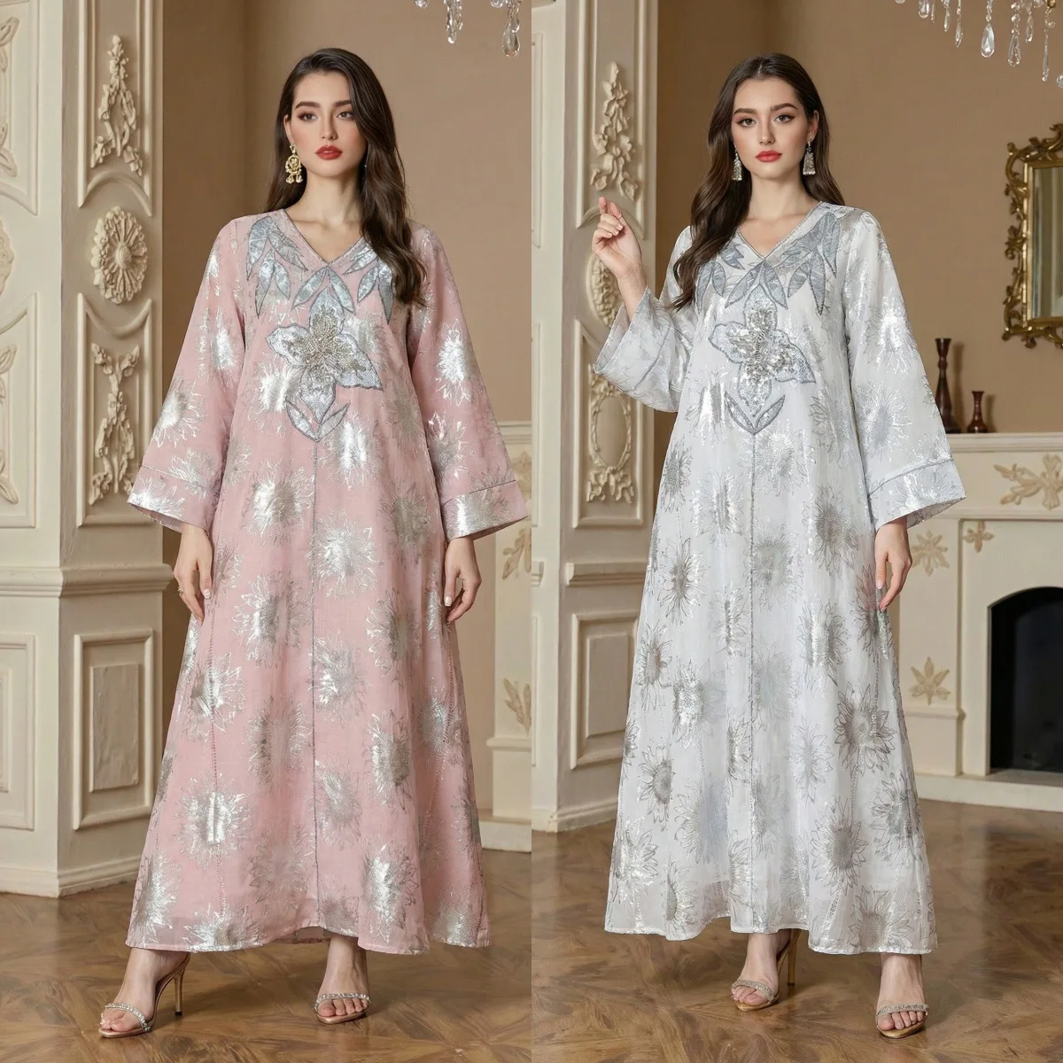 

Dress Women Eid Dubai Luxury Abaya Party Dresses Morocco Muslim Kaftan Jalabiya Ramadan Vestidos Dubai Islam Arab Long Robe