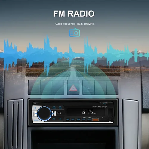Imagen 2 del producto Radio para coche, reproductor estéreo de 1 din, reproductor MP3 Digital Bluetooth para coche, Radio FM, Audio estéreo, música, USB/SD con entrada auxiliar en el tablero