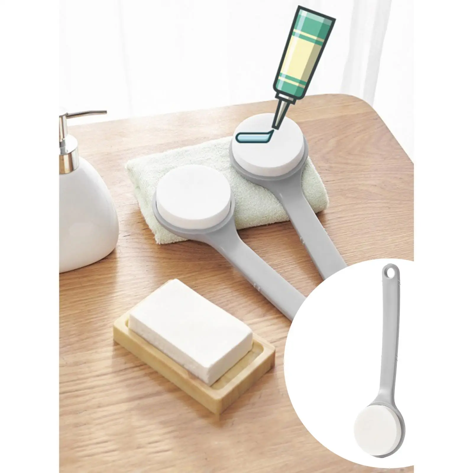 غسول قضيب مبطن فرشاة الإسفنج فرشاة التطبيق الذاتي للأقدام الخلفية Suntan دباغة واقية من الشمس الرجال النساء