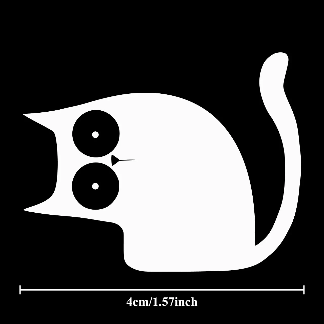 4pcs Cute Curious Cat Vinyl Sticker Waterproof Removable For Car Sun Visor Rearview Mirror Interior Decor