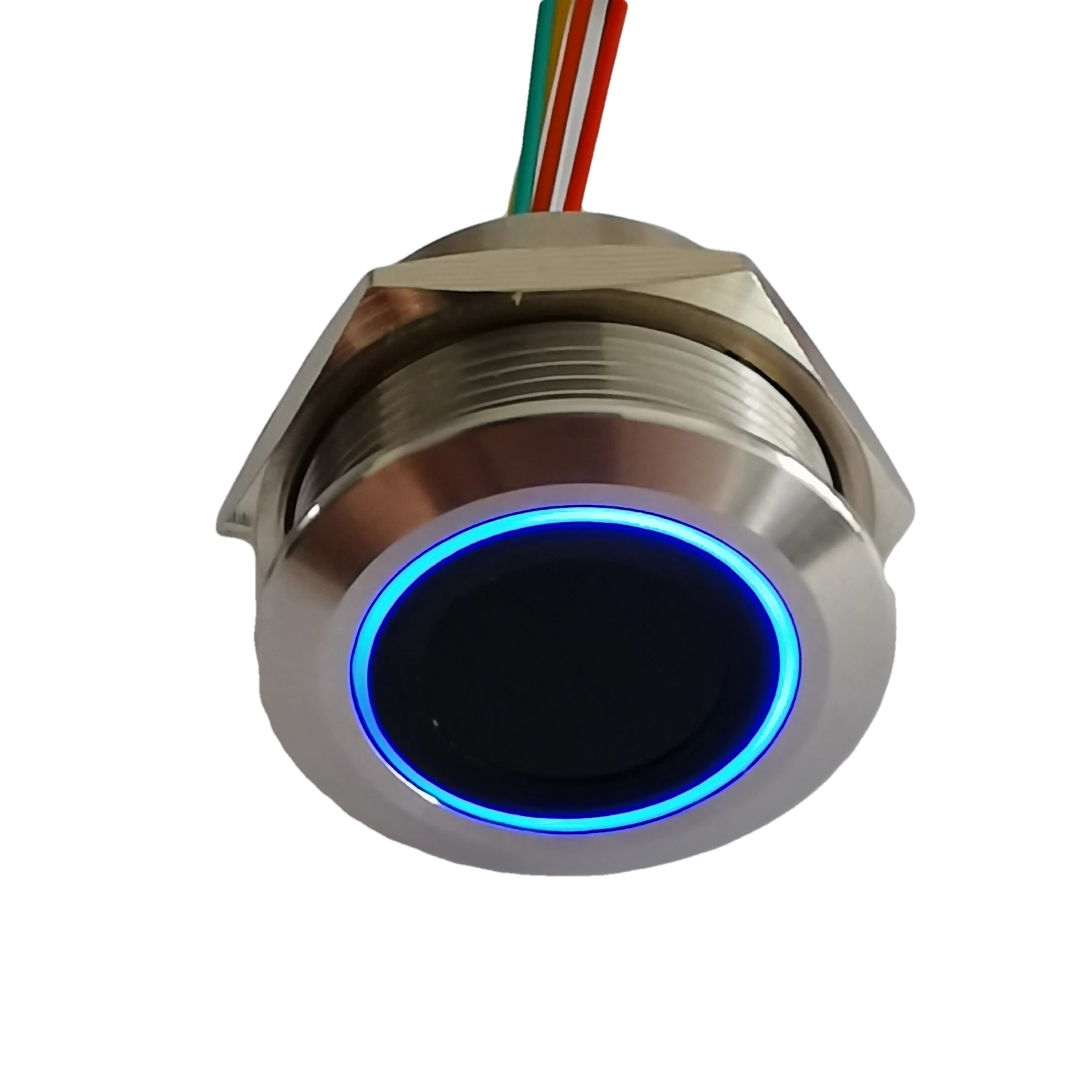 Módulo de huella digital de cabeza de Metal, Sensor de verificación de adquisición tipo tuerca impermeable con alta resolución